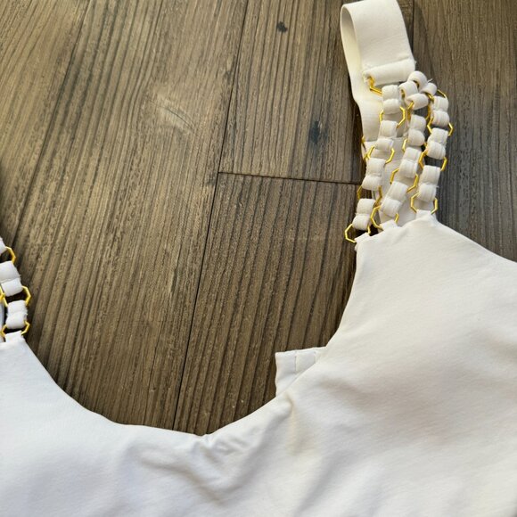 BAHIMI WHITE GOLD CHAIN LINK POOL PARTY TOP - MEDIUM - Picture 4 of 4